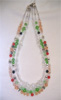 Swarovski crystal, green, peach